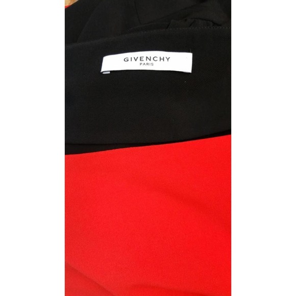 GIVENCHY RED AND BLACK COLORBLOCK DRESS 38 - Picture 5 of 5